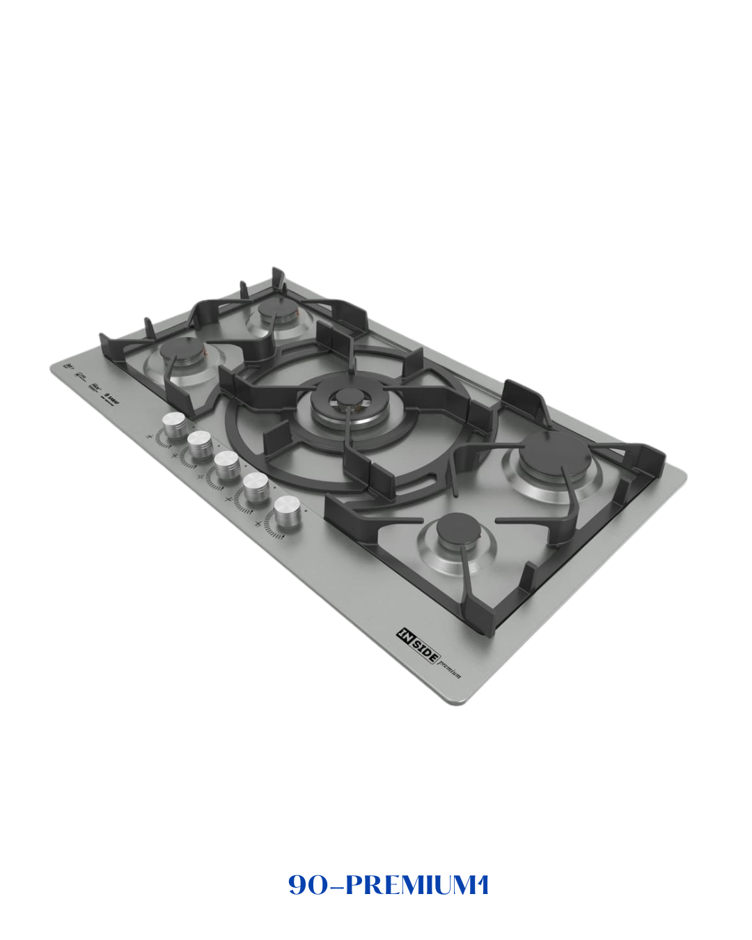 INSIDE PREMIUM BUILT-IN GAS HOB 5 BURNERS 90 CM INOX