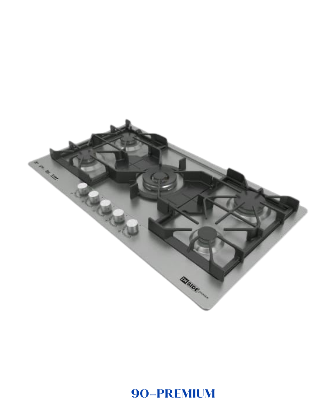 INSIDE PREMIUM BUILT-IN GAS HOB 5 BURNERS 90 CM INOX