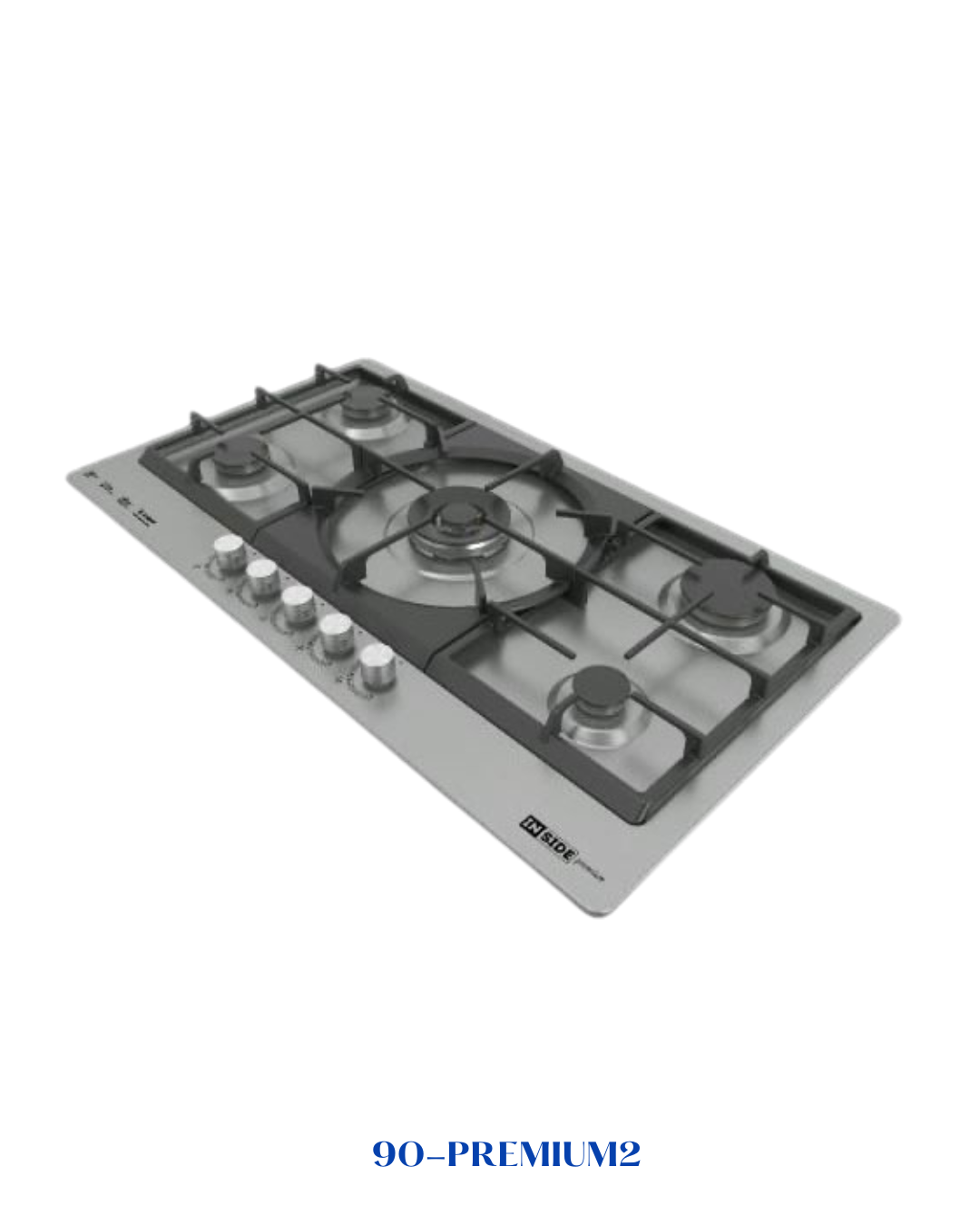 INSIDE PREMIUM BUILT-IN GAS HOB 5 BURNERS 90 CM INOX