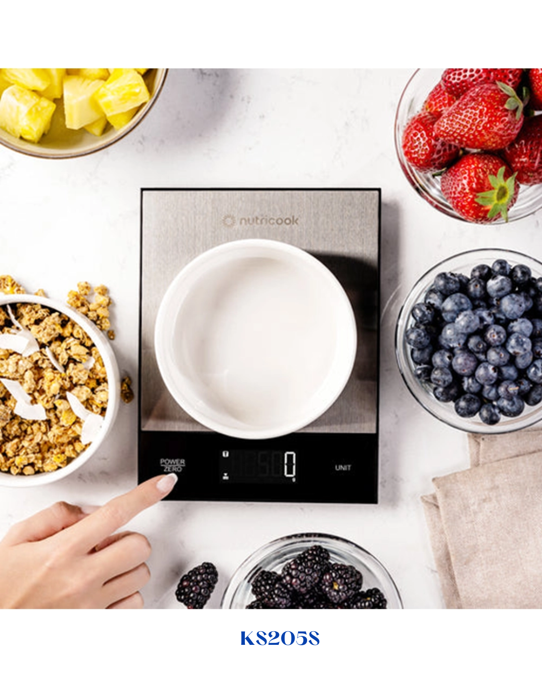 NUTRICOOK KITCHEN SCALE 2 5KG STAINLESS STEEL
