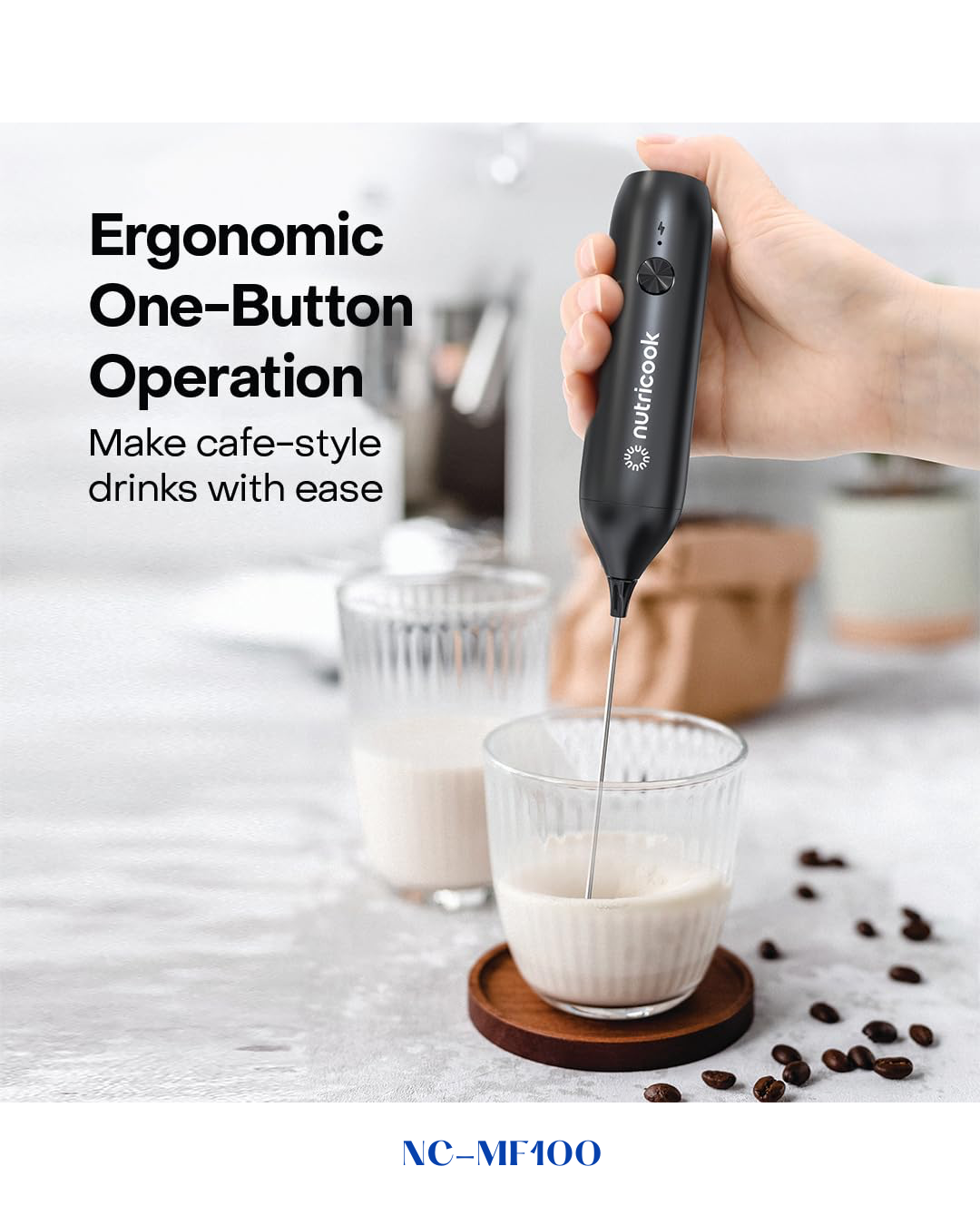 NUTRICOOK RECHARGEABLE MILK FROTHER
