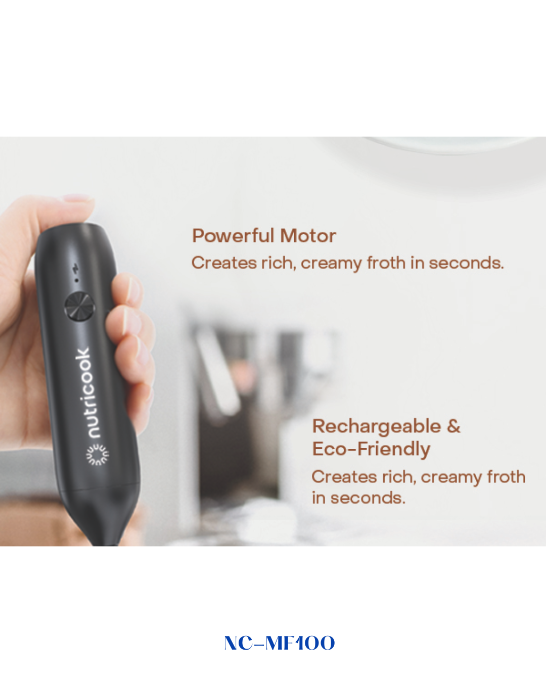 NUTRICOOK RECHARGEABLE MILK FROTHER