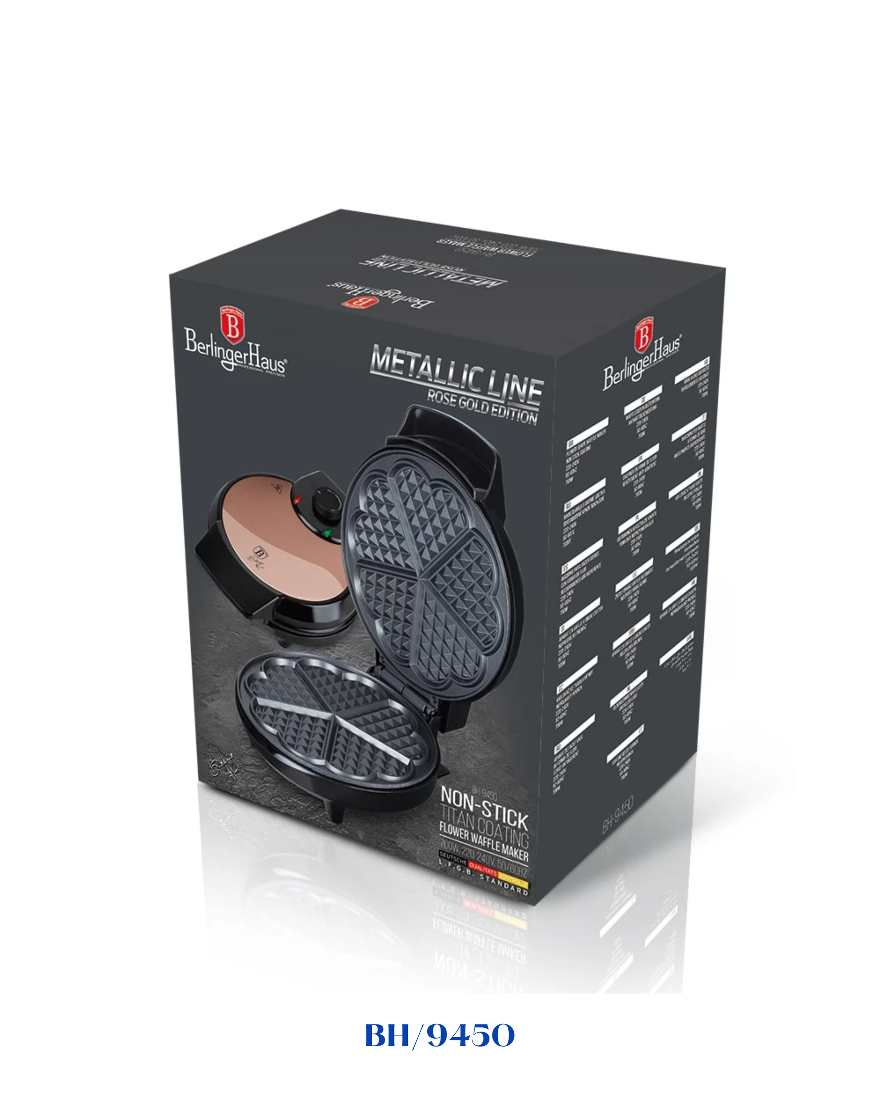 BERLINGER HAUS METALLIC LINE FLOWER WAFFLE MAKER 700W