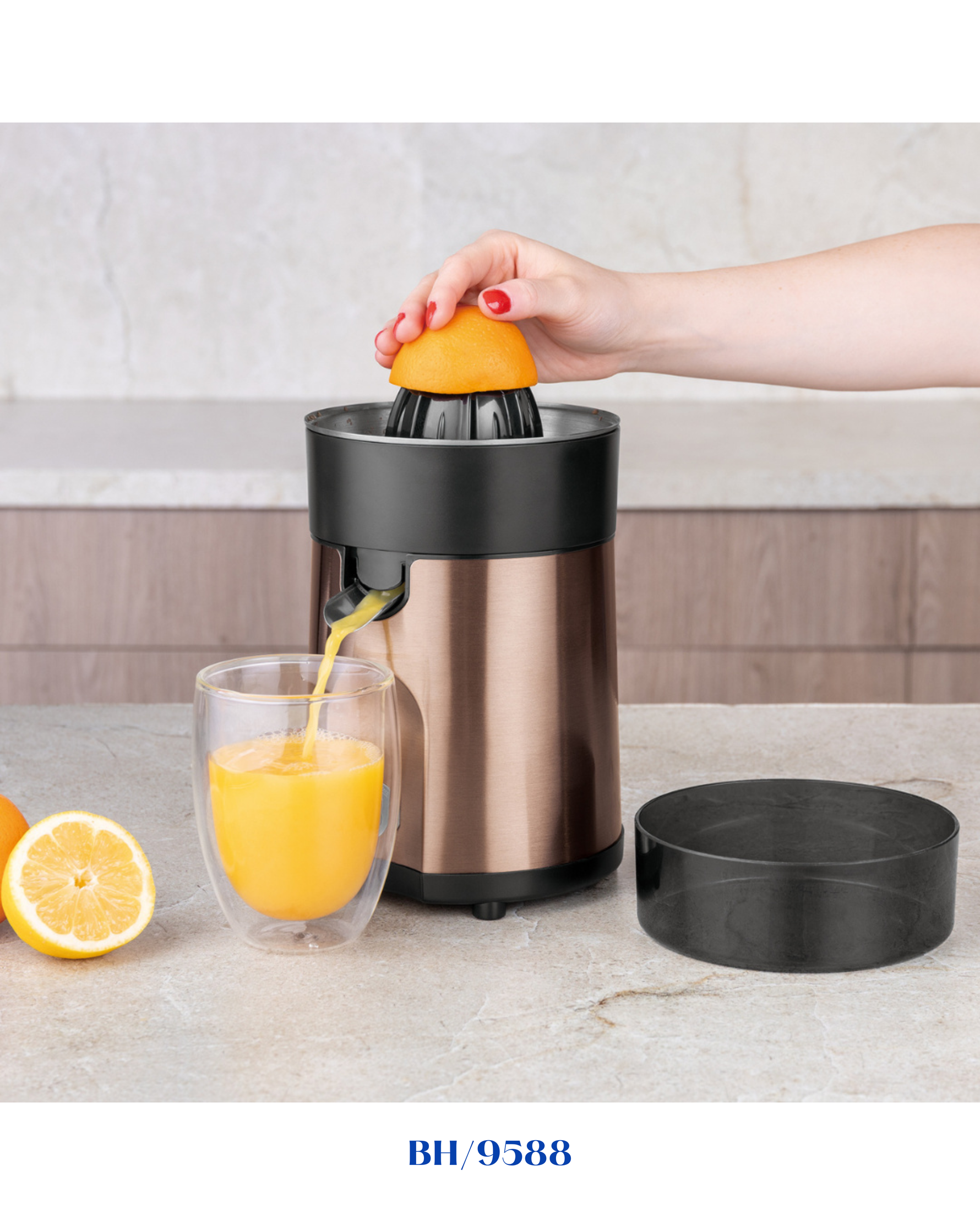 BERLINGER HAUS BLACK ROSE ELECTRIC CITRUS JUICER 85W 300ML