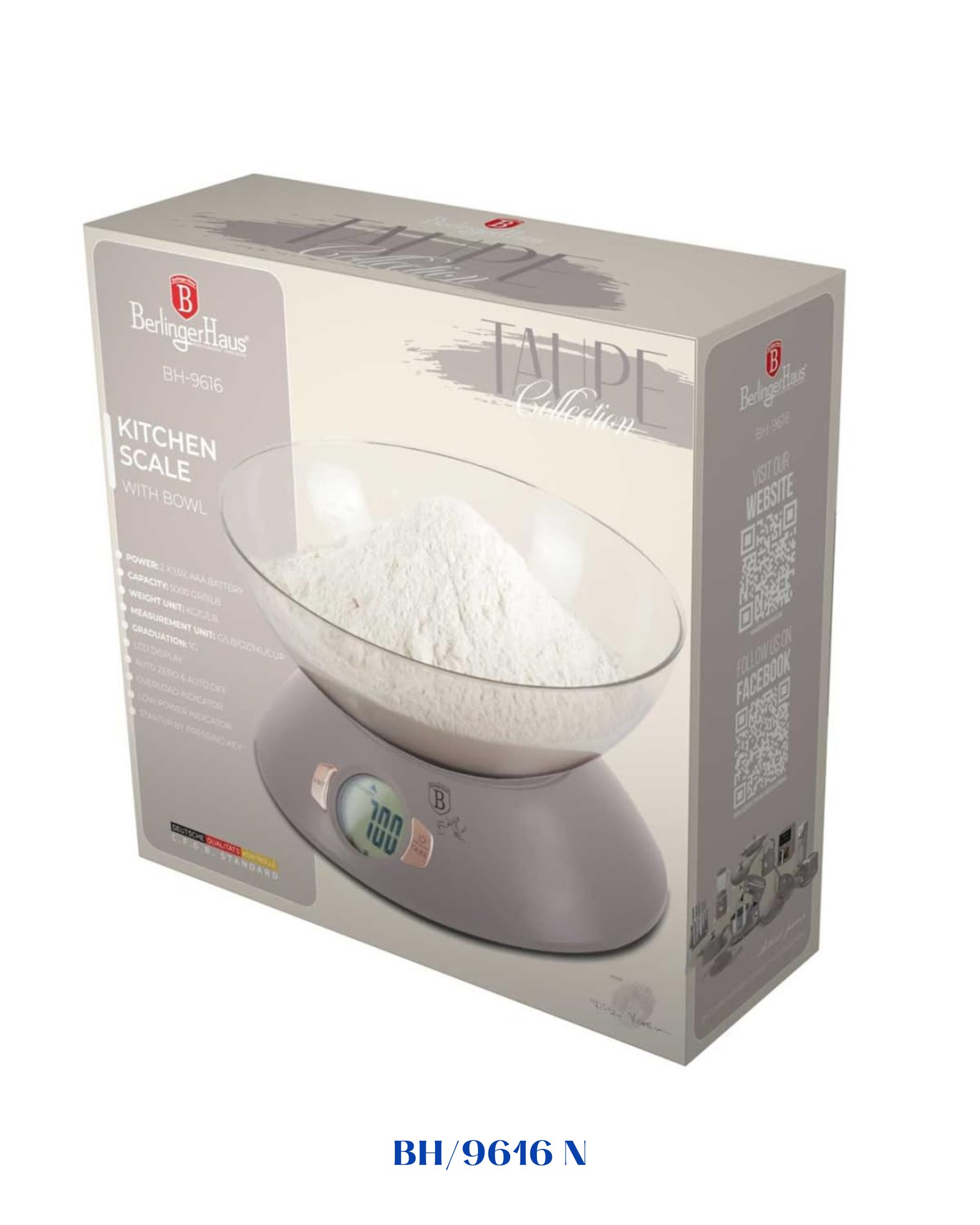 BERLINGER HAUS KITCHEN SCALE WITH BOWL 5KG