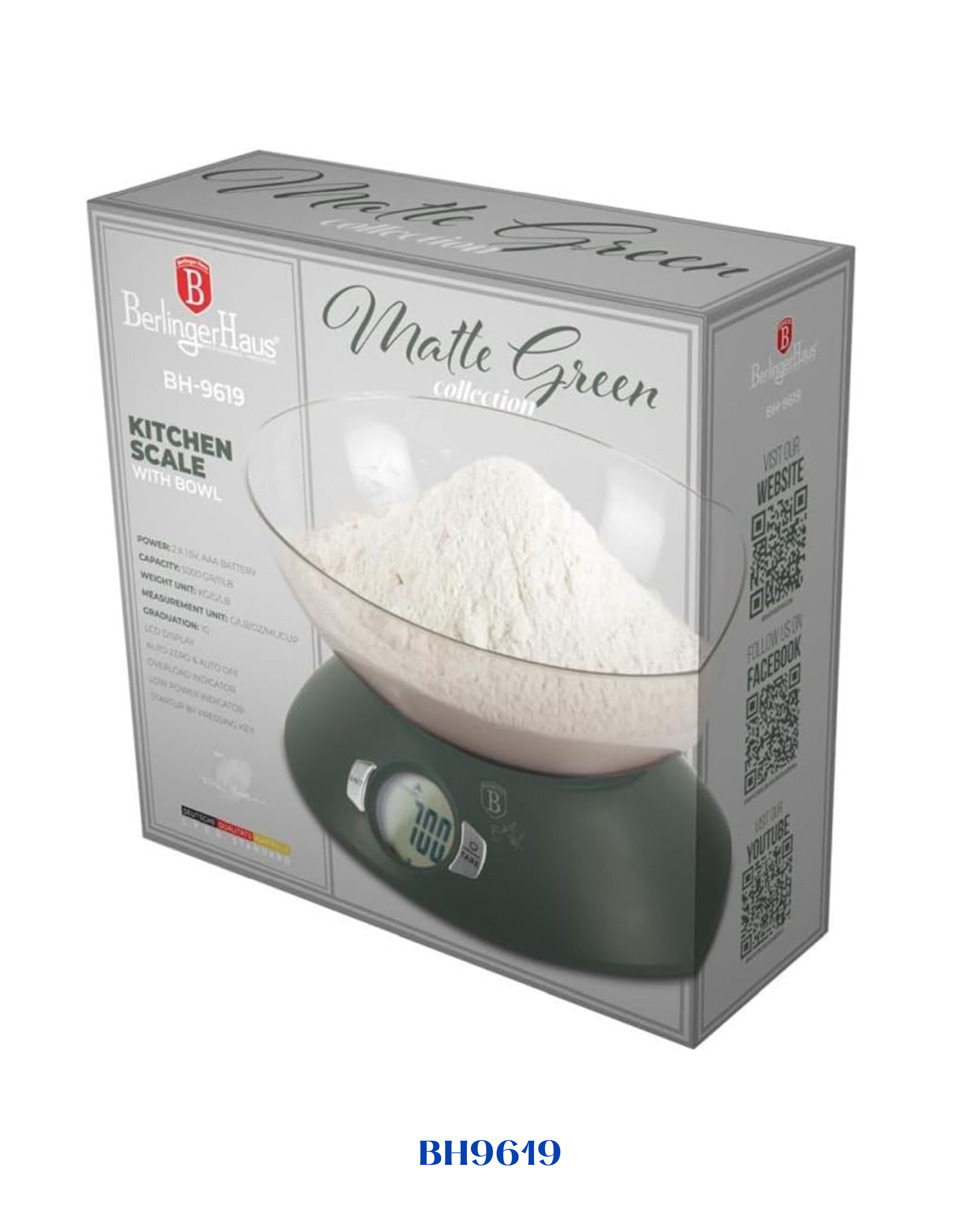 BERLINGER HAUS KITCHEN SCALE WITH BOWL 5KG