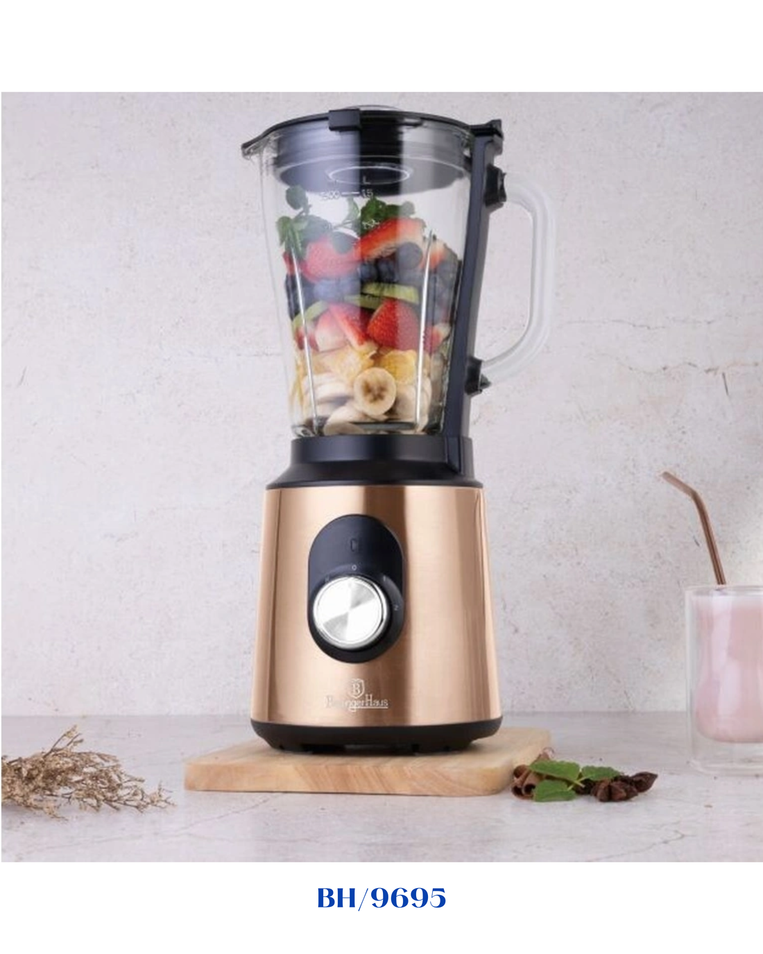 BERLINGER HAUS TABLE BLENDER WITH GLASS JAR 1000W 1.5L
