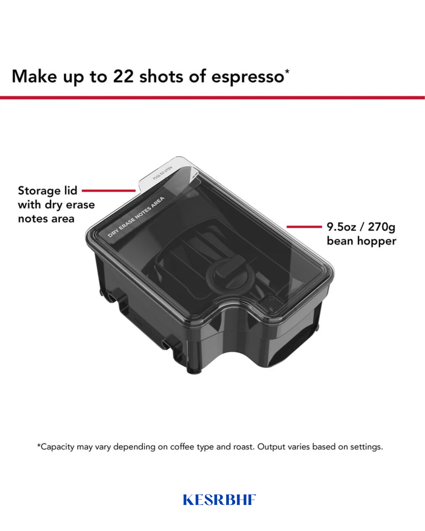 KITCHENAID BEAN HOPPER FOR FULLY AUTO ESPRESSO MACHINES