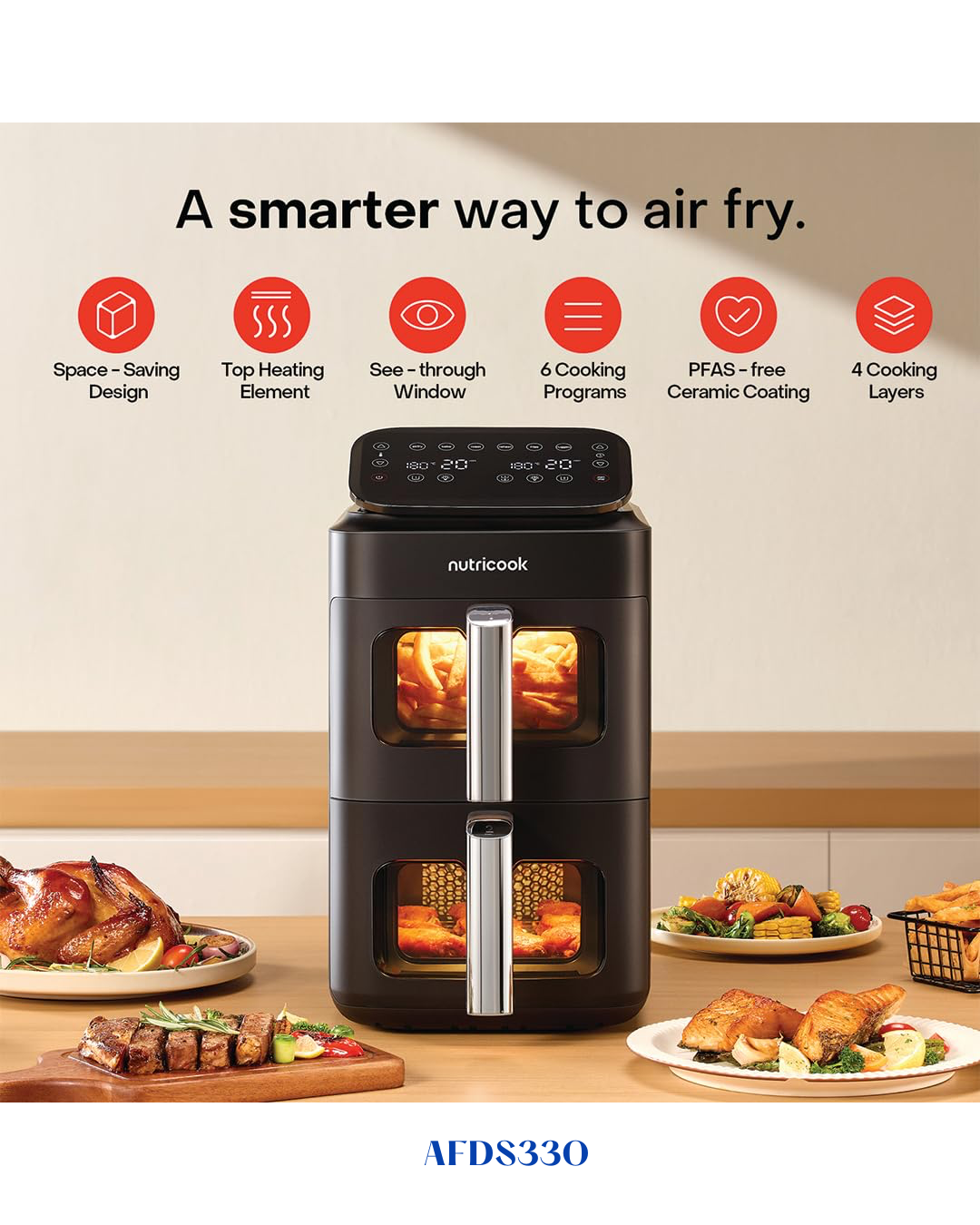 NUTRICOOK DUOSTACK AIR FRYER PRO 2700W 9.6L