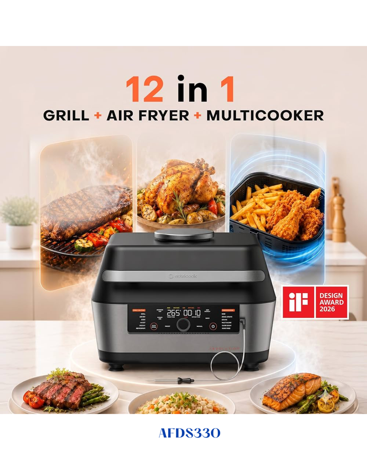 NUTRICOOK REVOLUTION 12-IN-1 GRILL, AIR FRYER & MULTICOOKER 1760W 8.5L