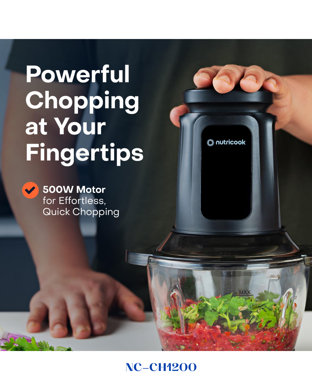 NUTRICOOK CHOPPI XL FOOD CHOPPER 500W 1.2L
