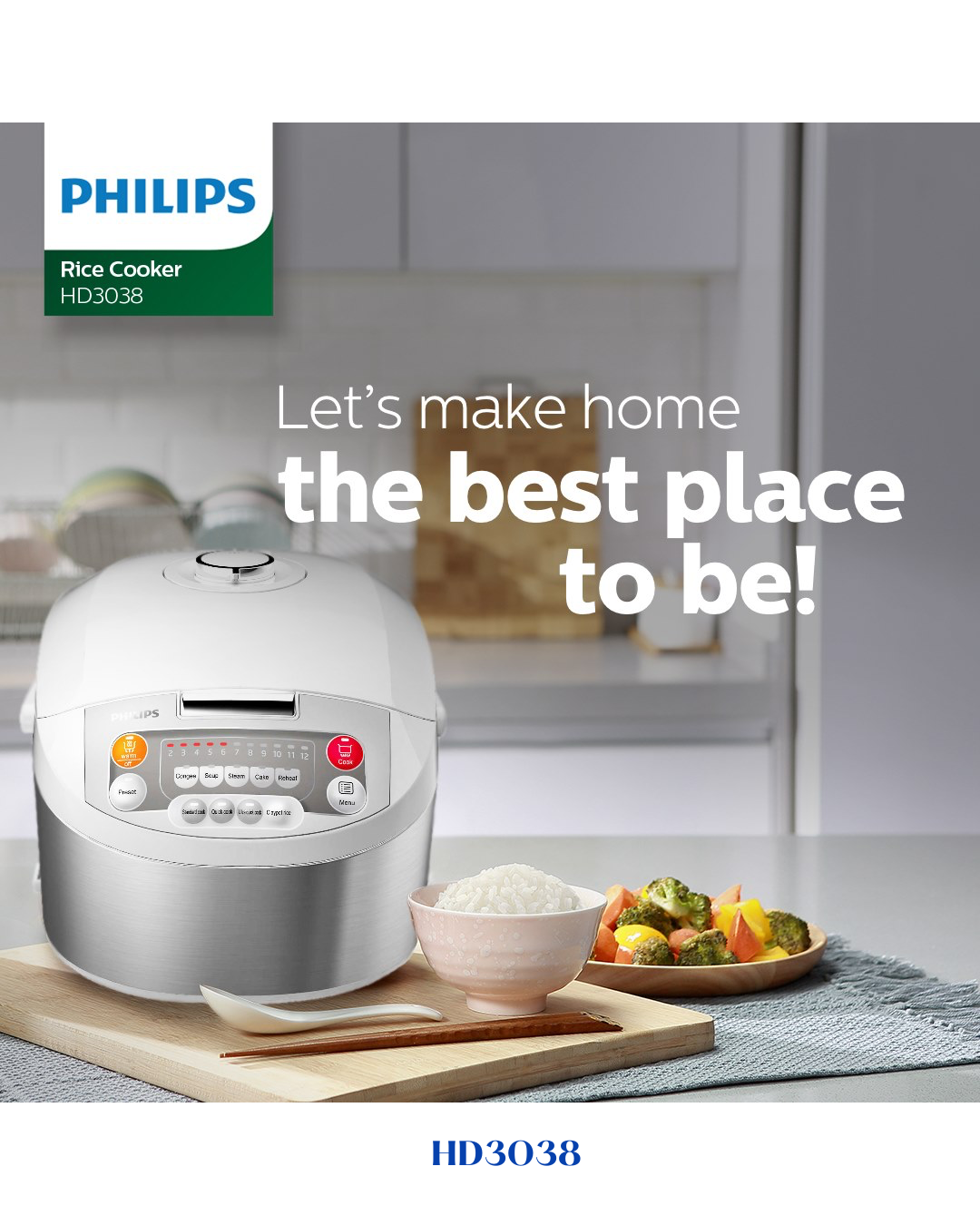 PHILIPS VIVA COLLECTION FUZZY LOGIC RICE COOKER 980W 1.8L