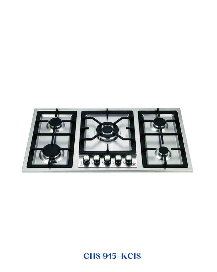 DLC Built-in Gas Hob 5 Burners 90cm Stainless Steel