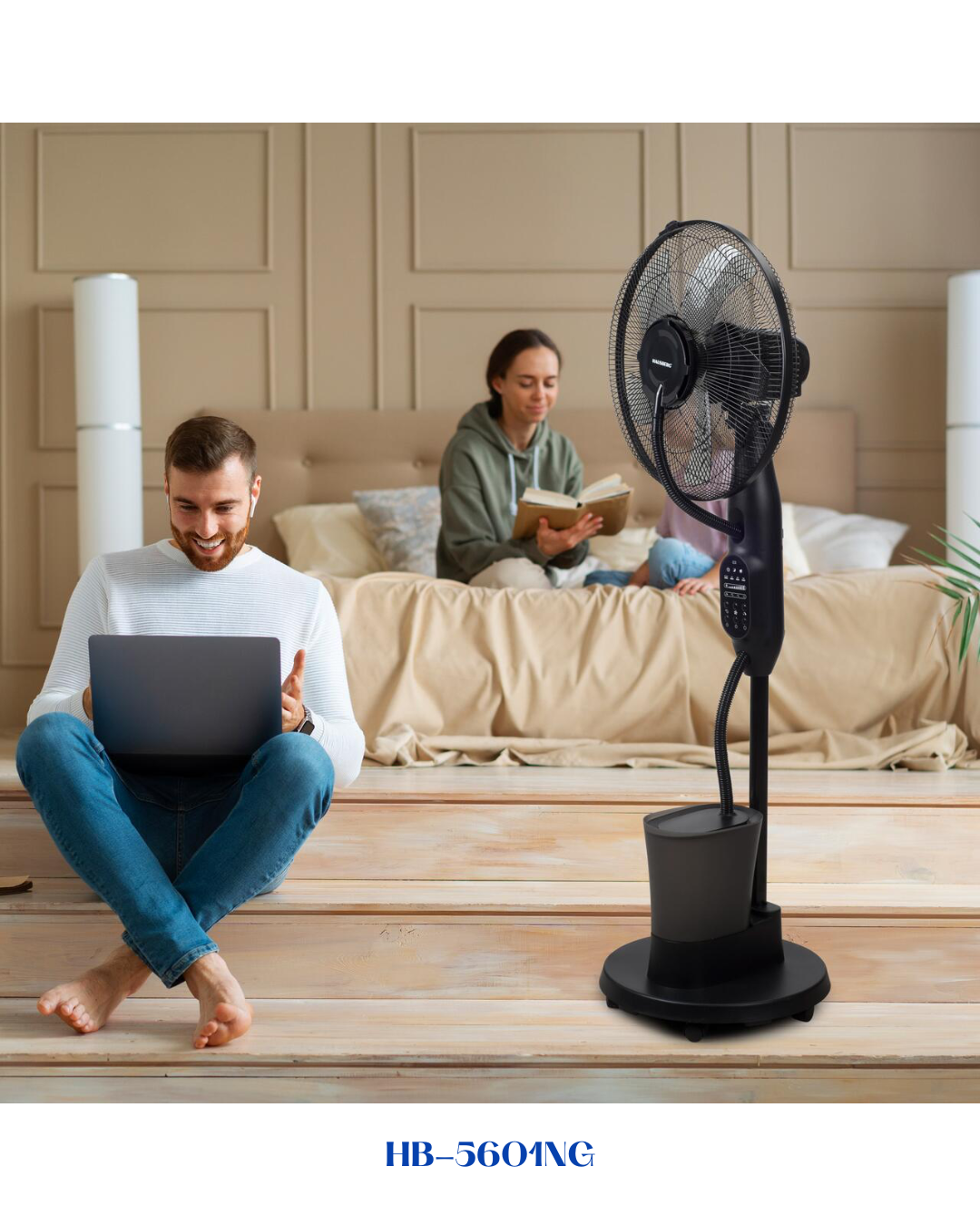 HAUSBERG 16-INCH MISTING FAN WITH LCD & REMOTE CONTROL 75W 2.8L