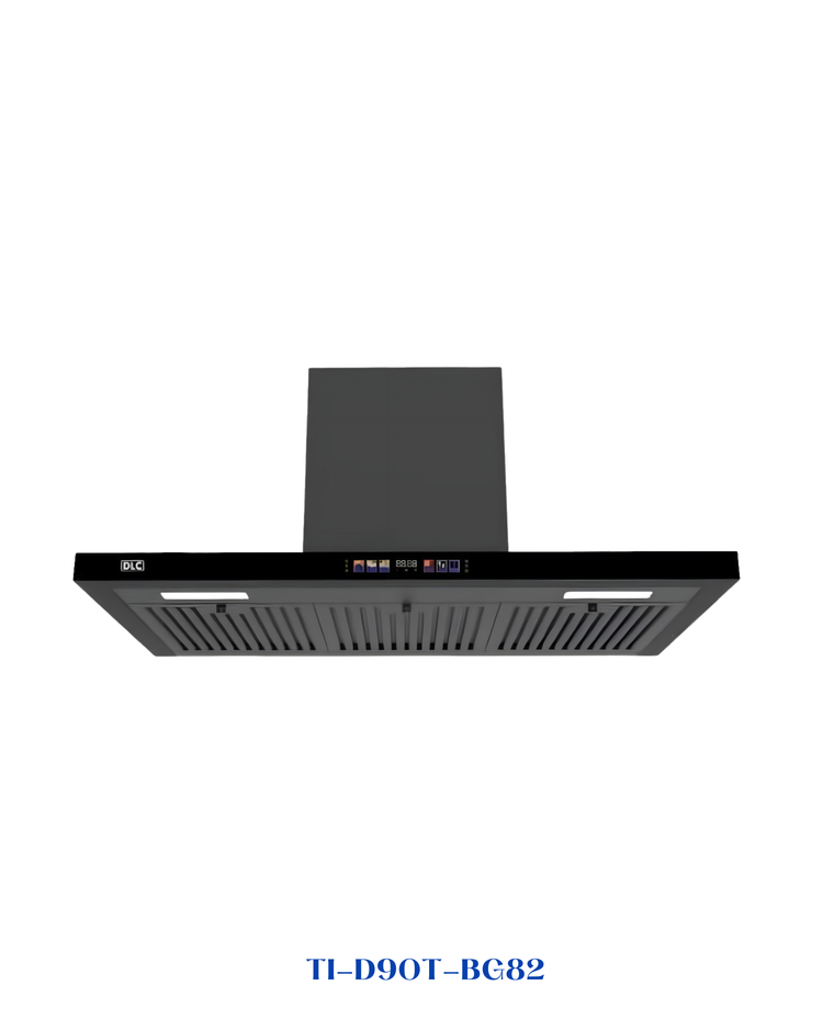 DLC Matte Black Cooker Hood 90cm