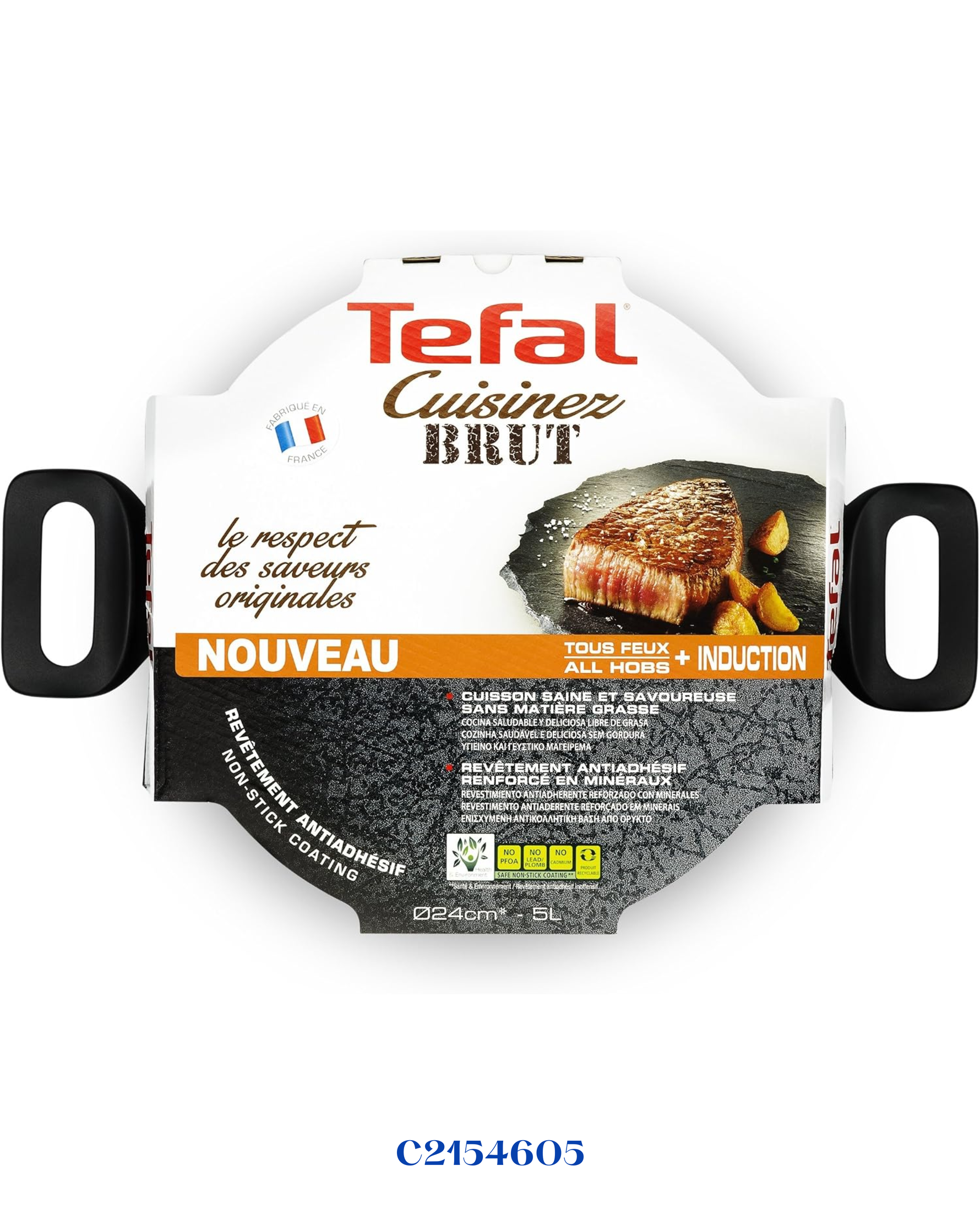TEFAL CUISINEZ BRUT STEWPOT WITH LID 24CM 5L