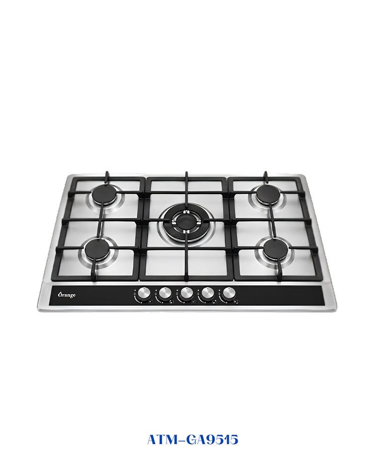 ORANGE 90CM BUILT-IN GAS HOB WITH 5 BURNERS