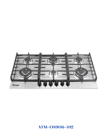 ORANGE BUILT-IN GAS HOB 6 BURNERS 90 CM