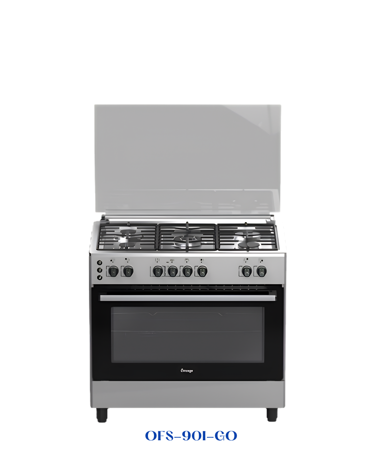 ORANGE 5-BURNER GAS COOKER 90×60 CM STAINLESS STEEL