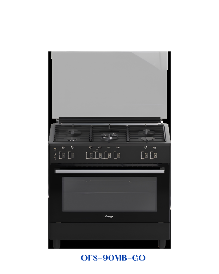 ORANGE 90 CM 5-BURNER GAS COOKER BLACK MATTE