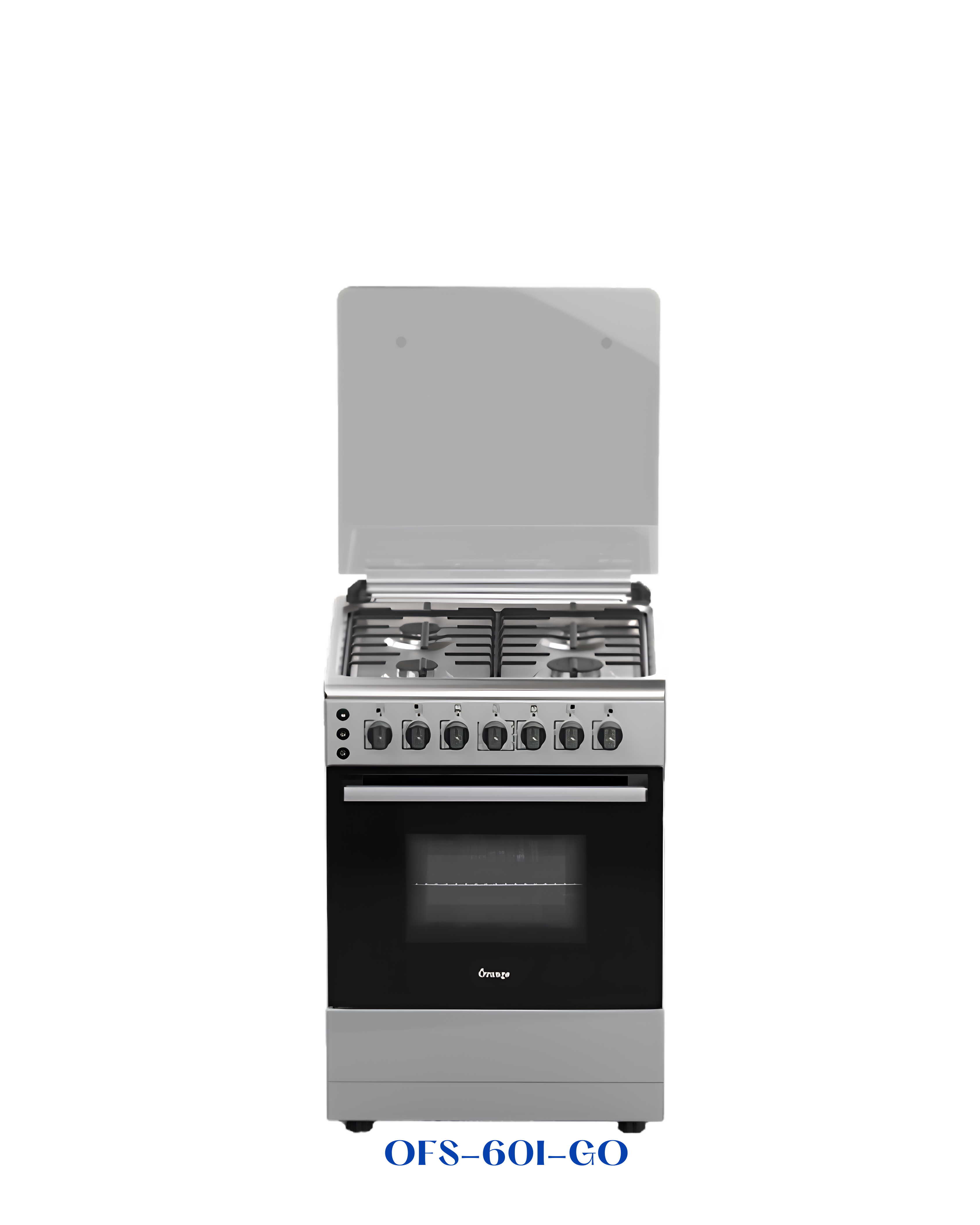 ORANGE 4-BURNER GAS COOKER 60×60 CM – STAINLESS STEEL