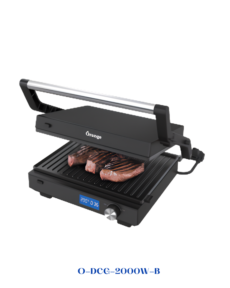 ORANGE CONTACT GRILL WITH PANINI PLATE 2000W – BLACK