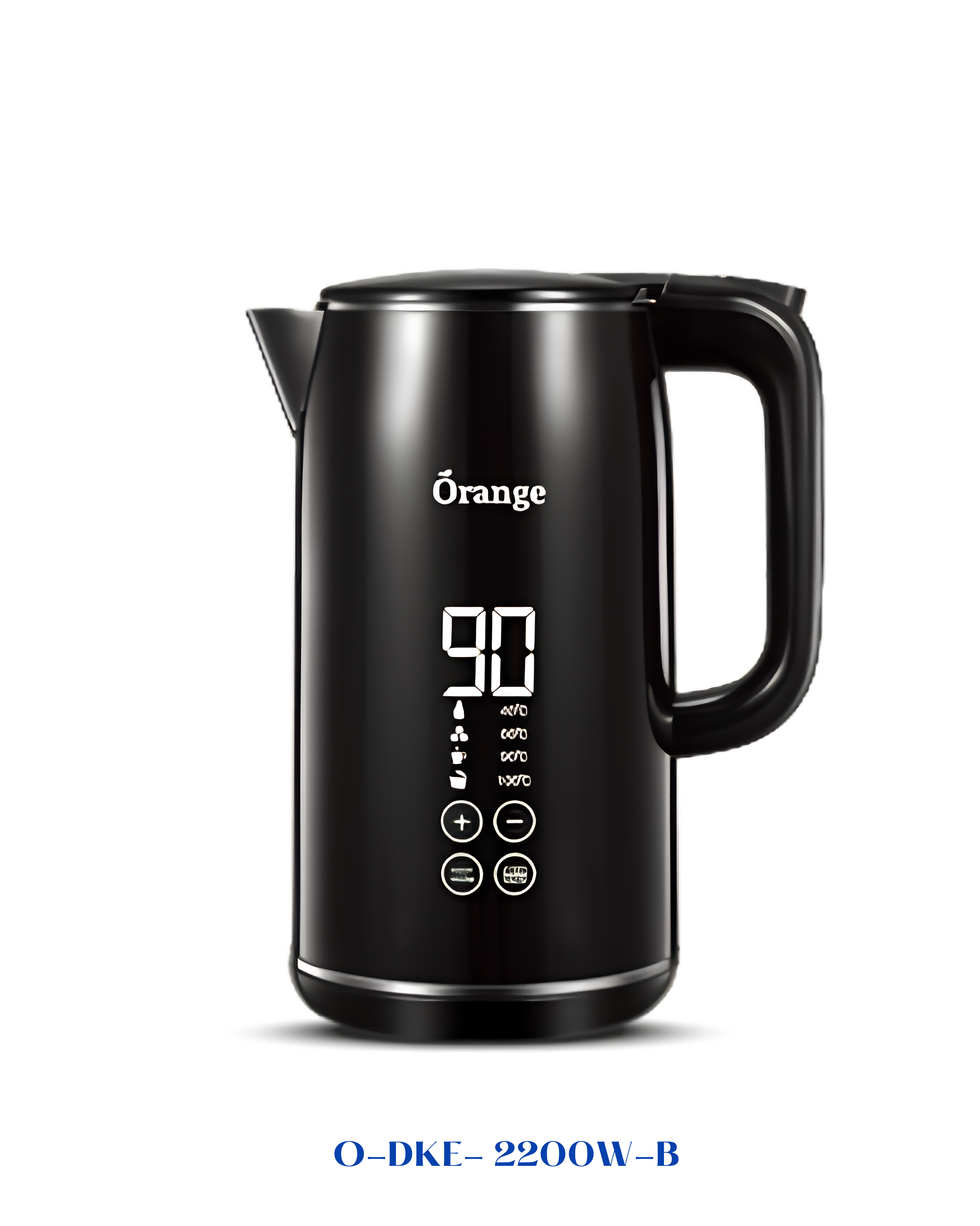 ORANGE DIGITAL ELECTRIC KETTLE 1.7L 2200W BLACK