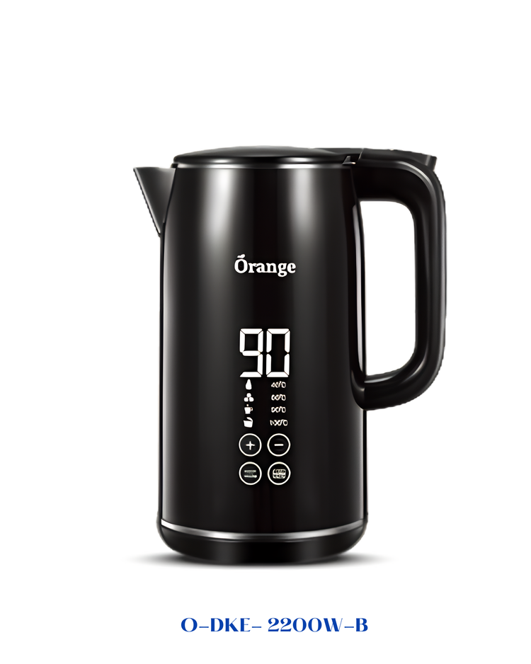 ORANGE DIGITAL ELECTRIC KETTLE 1.7L 2200W BLACK