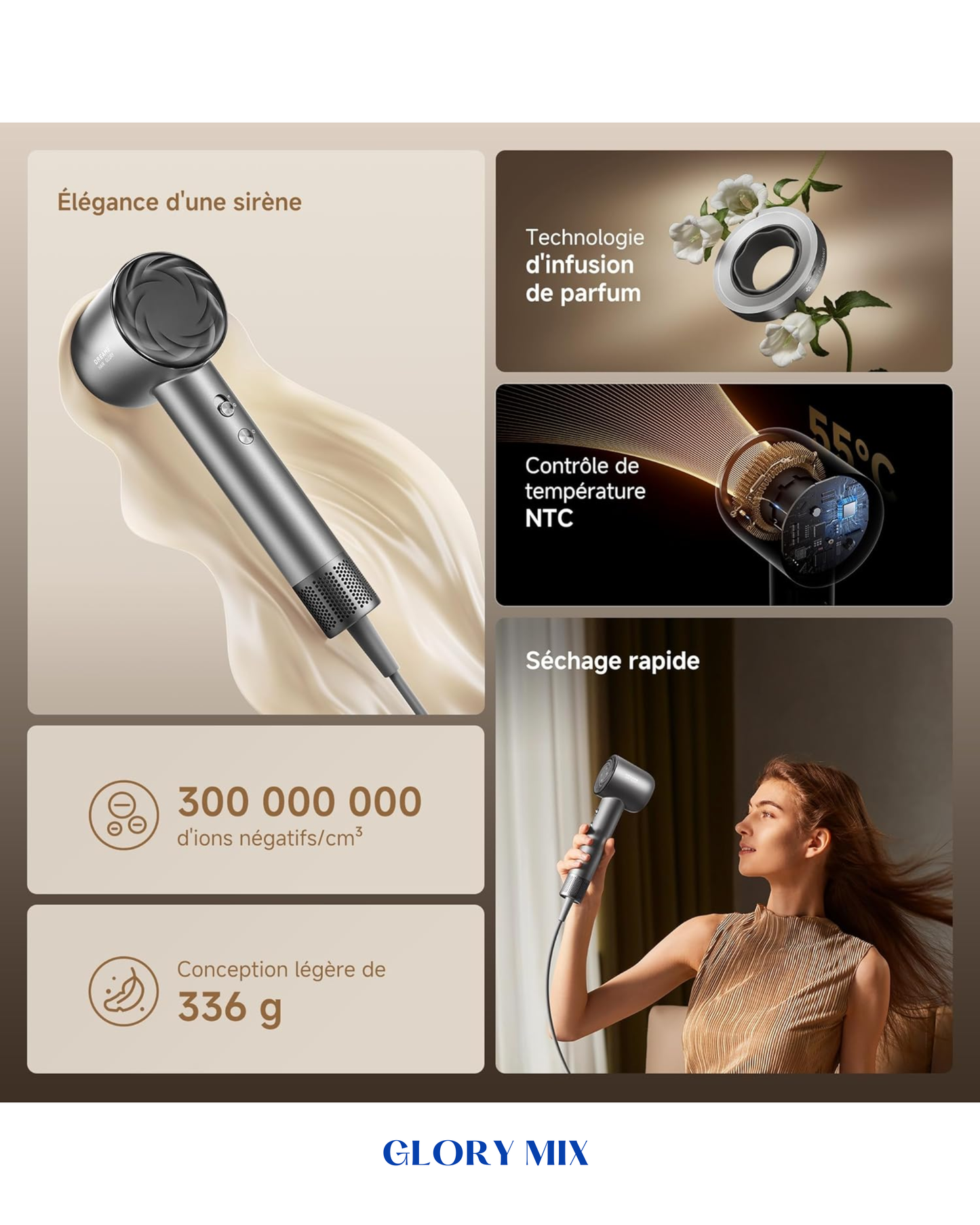 DREAME GLORY MIX HIGH-SPEED HAIR DRYER 1600W