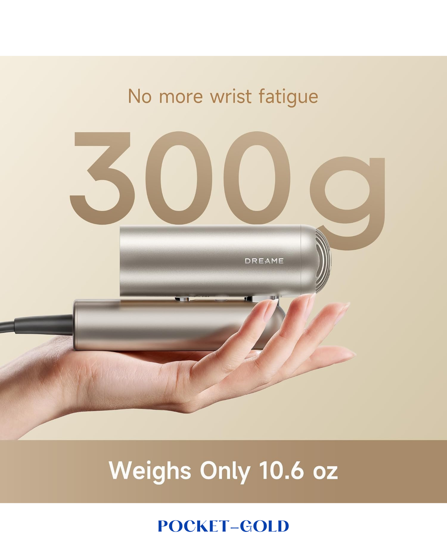 DREAME POCKET HIGH-SPEED HAIR DRYER 1300W – GOLD