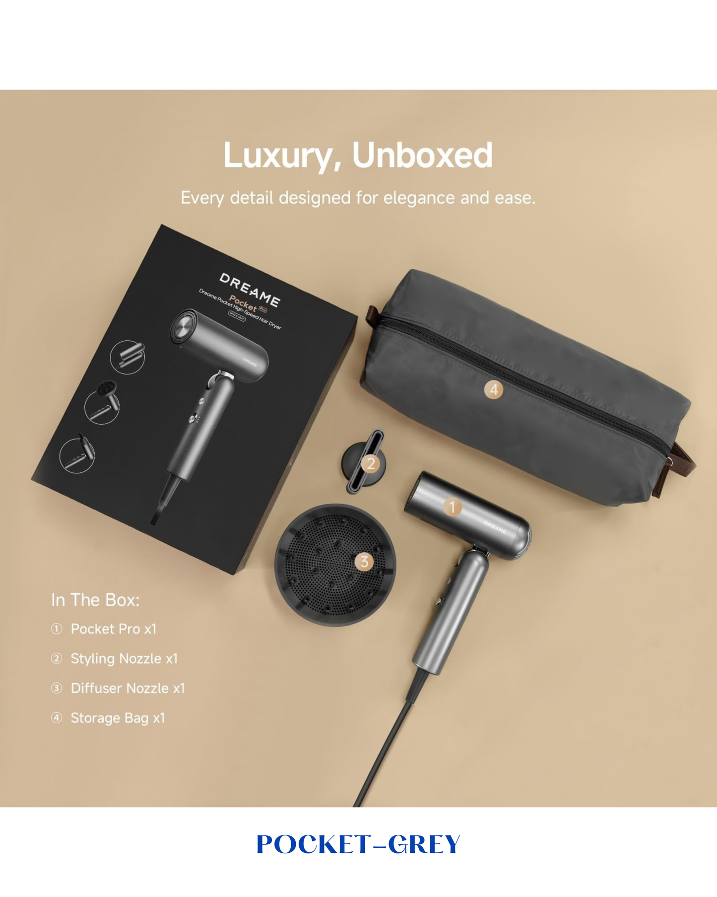DREAME POCKET HIGH-SPEED HAIR DRYER 1300W