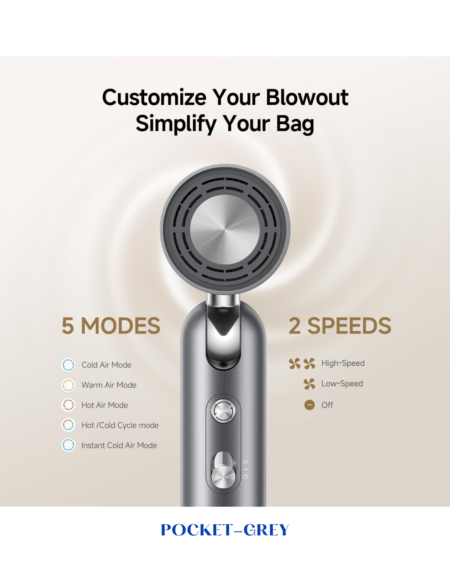 DREAME POCKET HIGH-SPEED HAIR DRYER 1300W