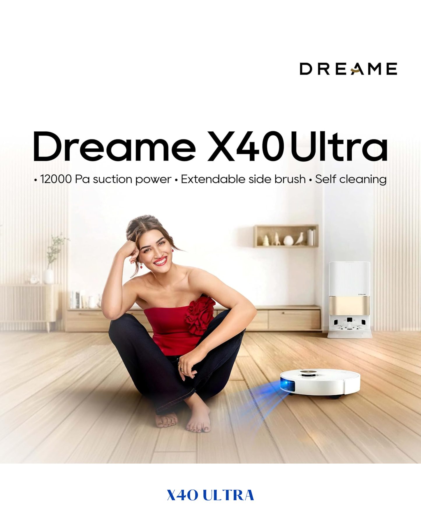 ​DREAME X40 ULTRA ROBOT VACUUM AND MOP – WHITE
