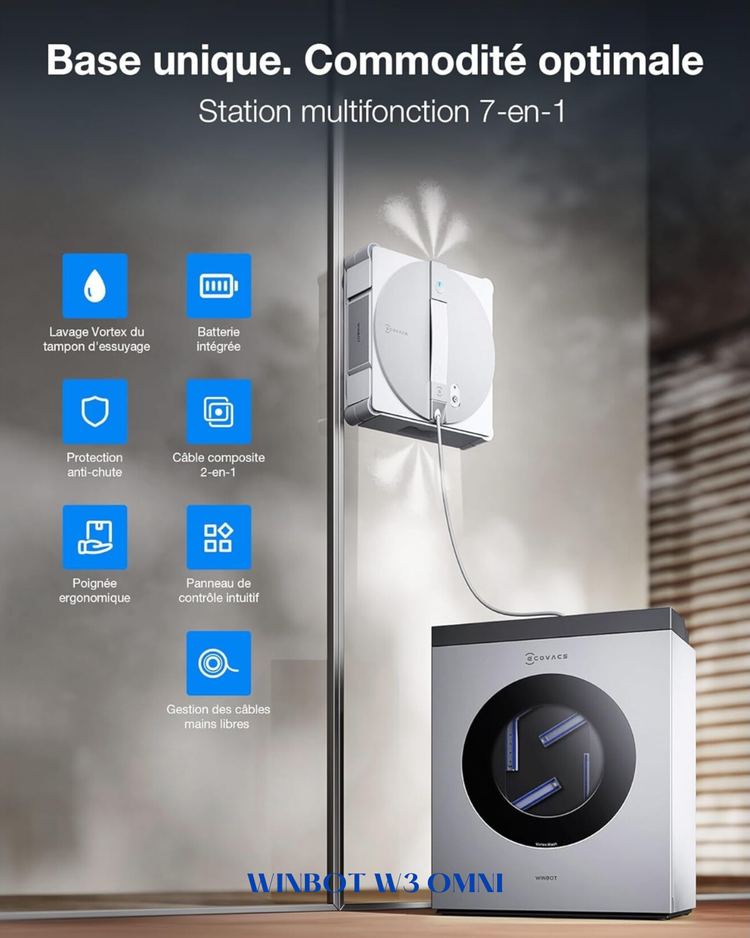 ECOVACS WINBOT W3 OMNI Window Cleaning Robot – 120W, 10,000Pa
