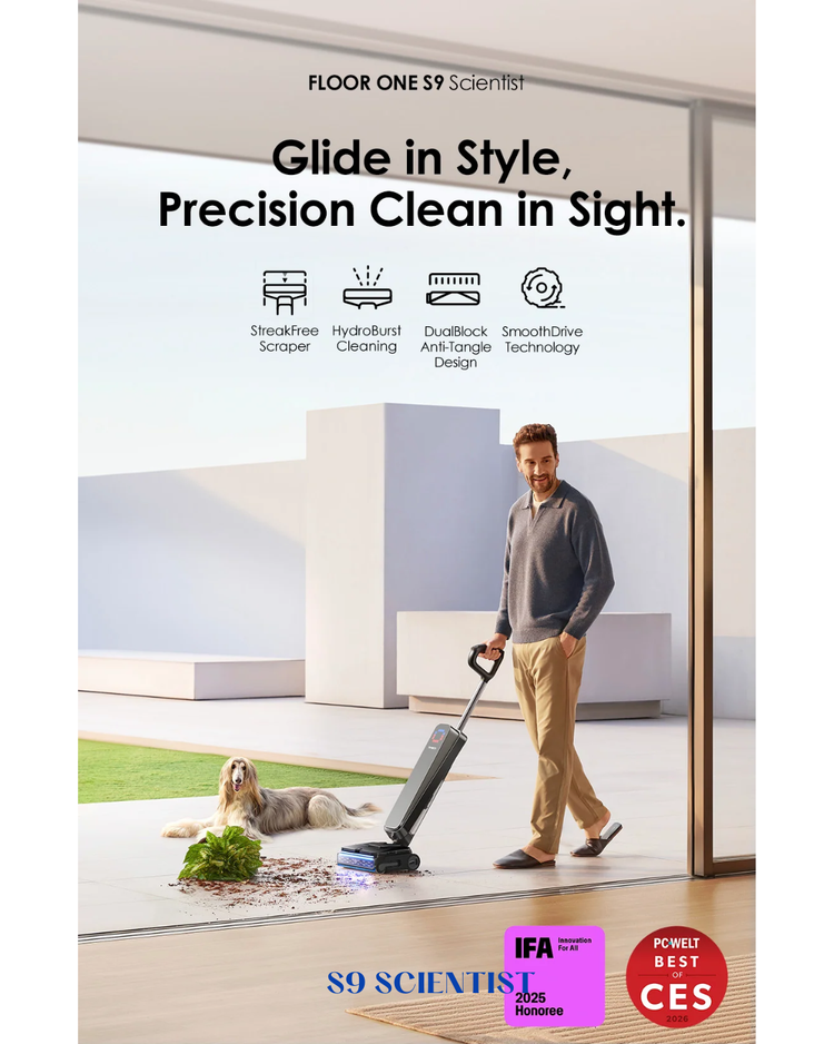 Tineco FLOOR ONE S9 SCIENTIST Wet & Dry Vacuum Cleaner – 22,000Pa, 0.85L