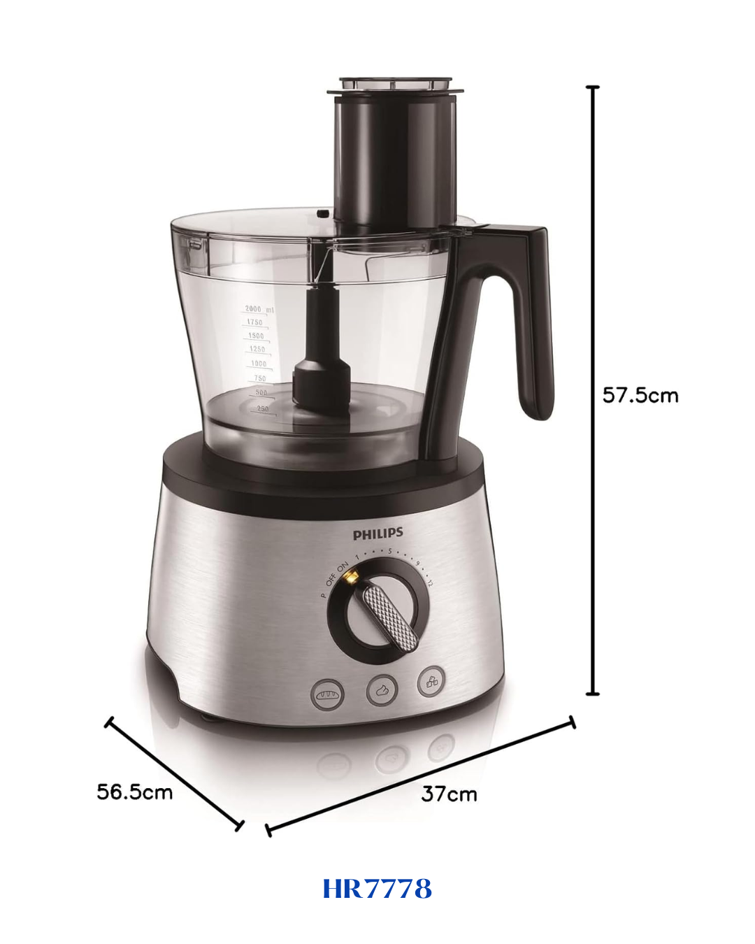PHILIPS FOOD PROCESSOR HR7778 1300W 3.4L