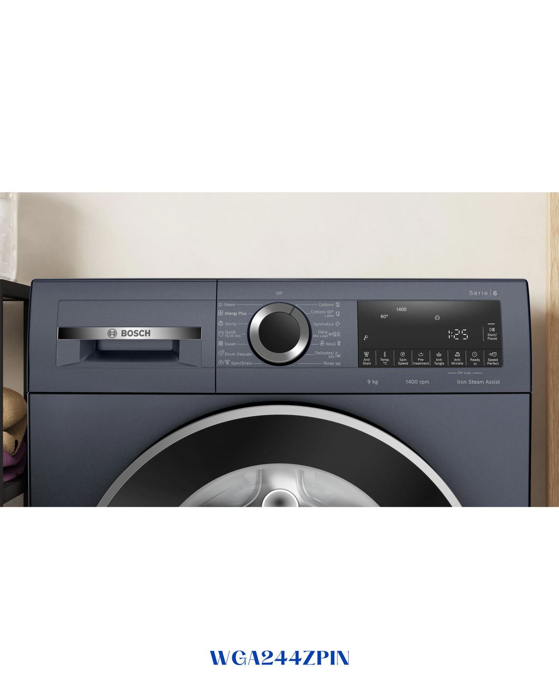 BOSCH Series 6 washing machine, front loader 9 kg-1400 rpm