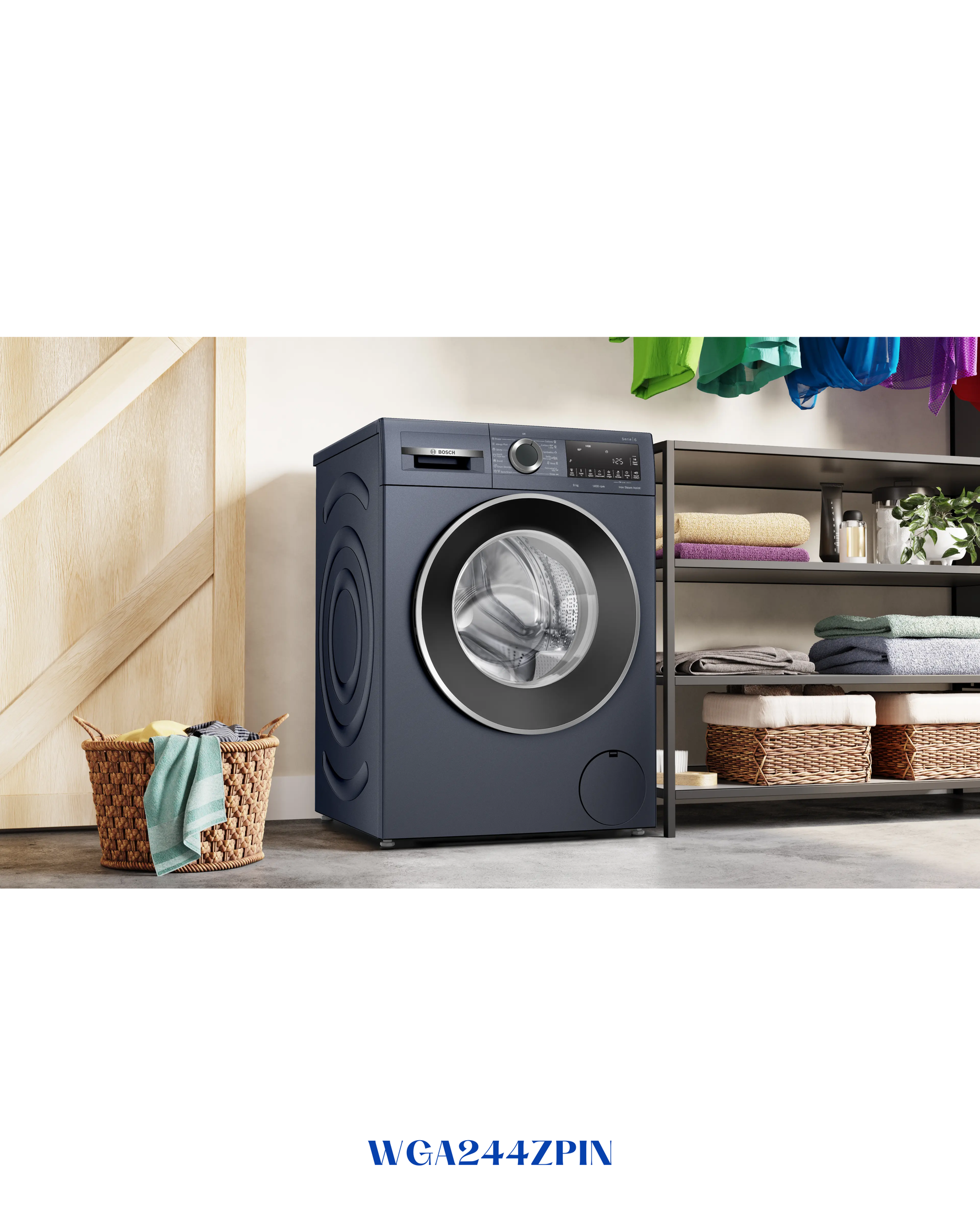 BOSCH Series 6 washing machine, front loader 9 kg-1400 rpm