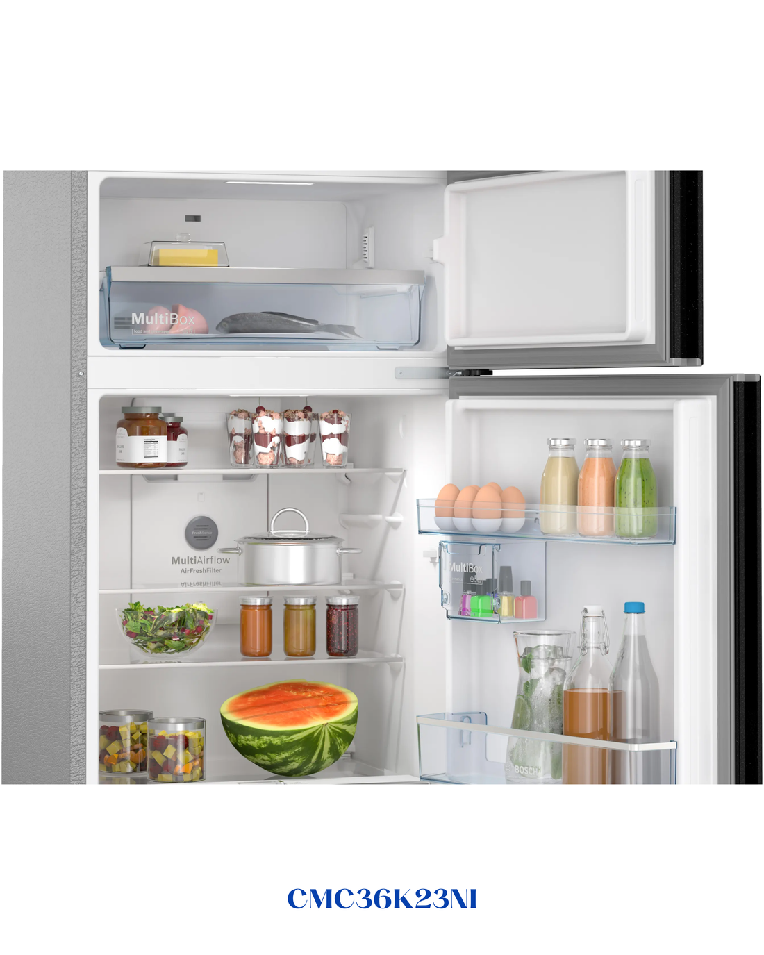 Bosch Series 6 free-standing fridge-freezer with freezer at top 187 x 67cm