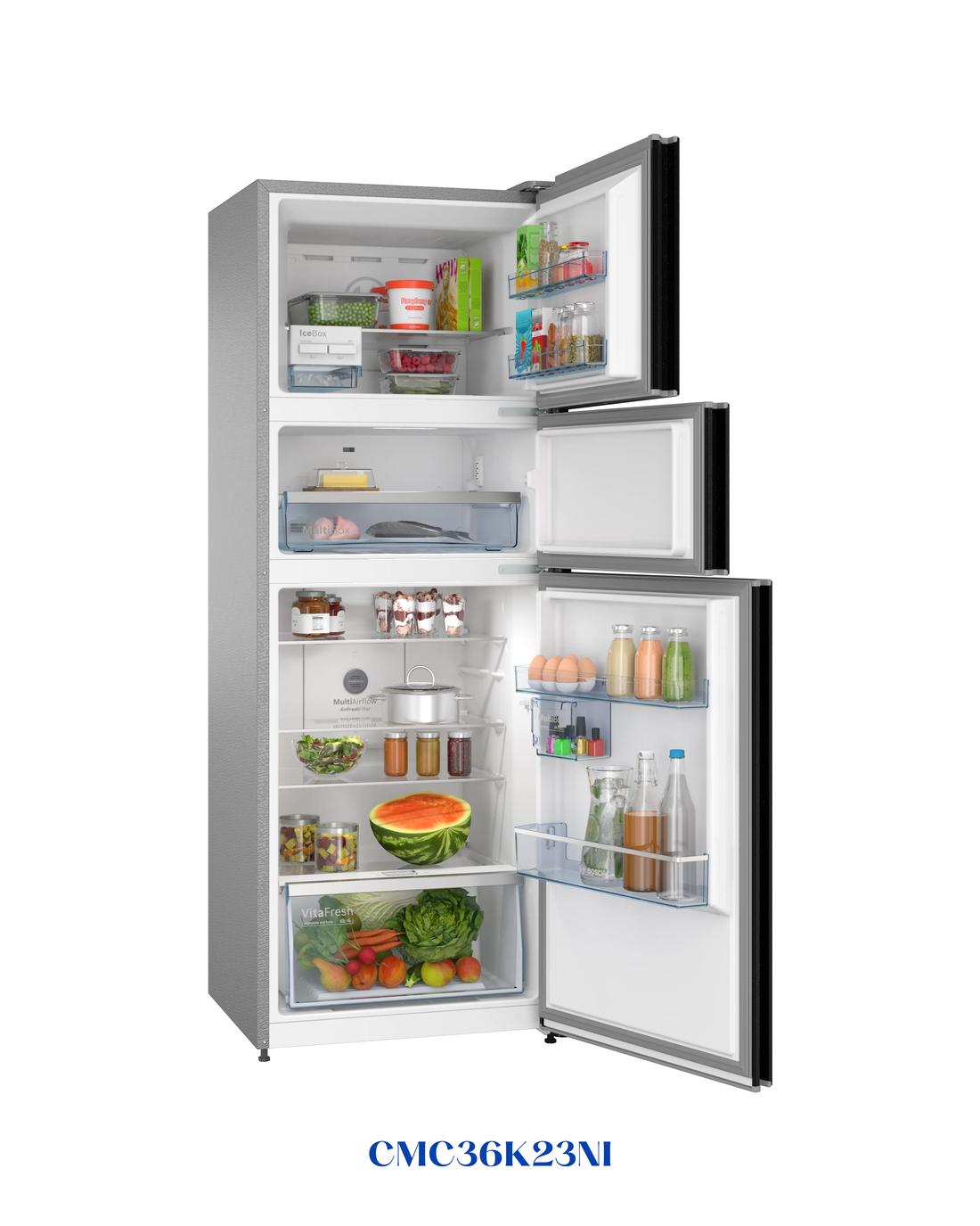 Bosch Series 6 free-standing fridge-freezer with freezer at top 187 x 67cm