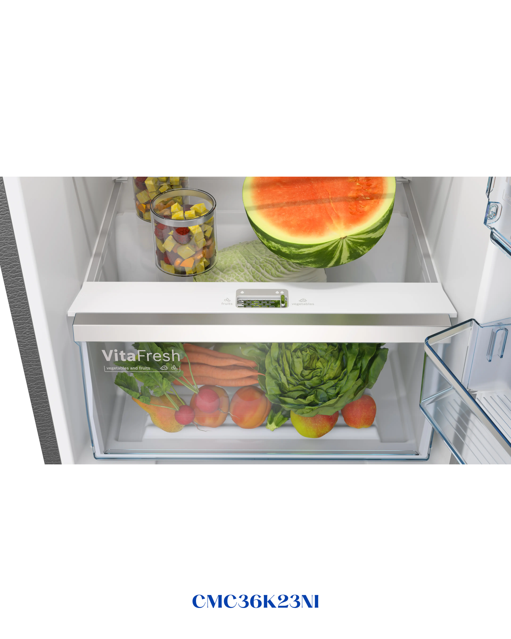 Bosch Series 6 free-standing fridge-freezer with freezer at top 187 x 67cm