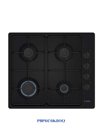 Bosch Series 2 Gas Hob 60 cm Enameled Steel Black