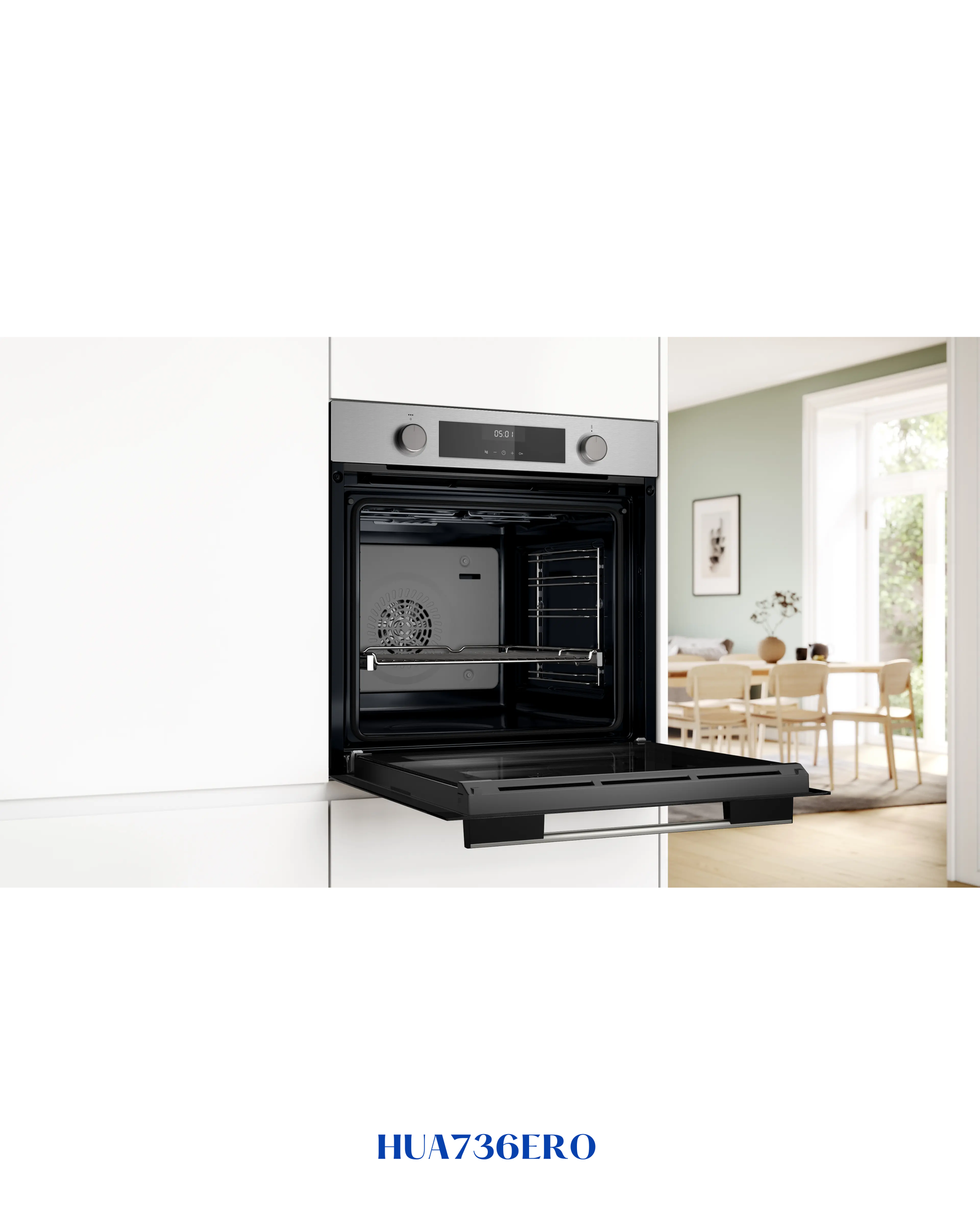 Bosch Series 4 Built-in Oven with Added Steam Function 60 × 60 cm Stainless Steel 3400W 76L