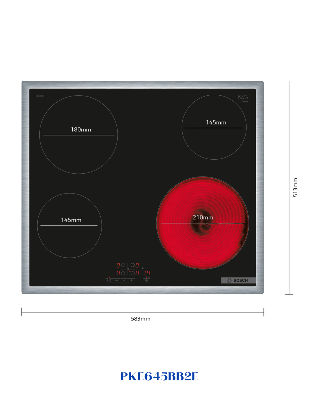 Bosch Series 4 Electric Hob 60 cm Surface Mount with Frame 6600W