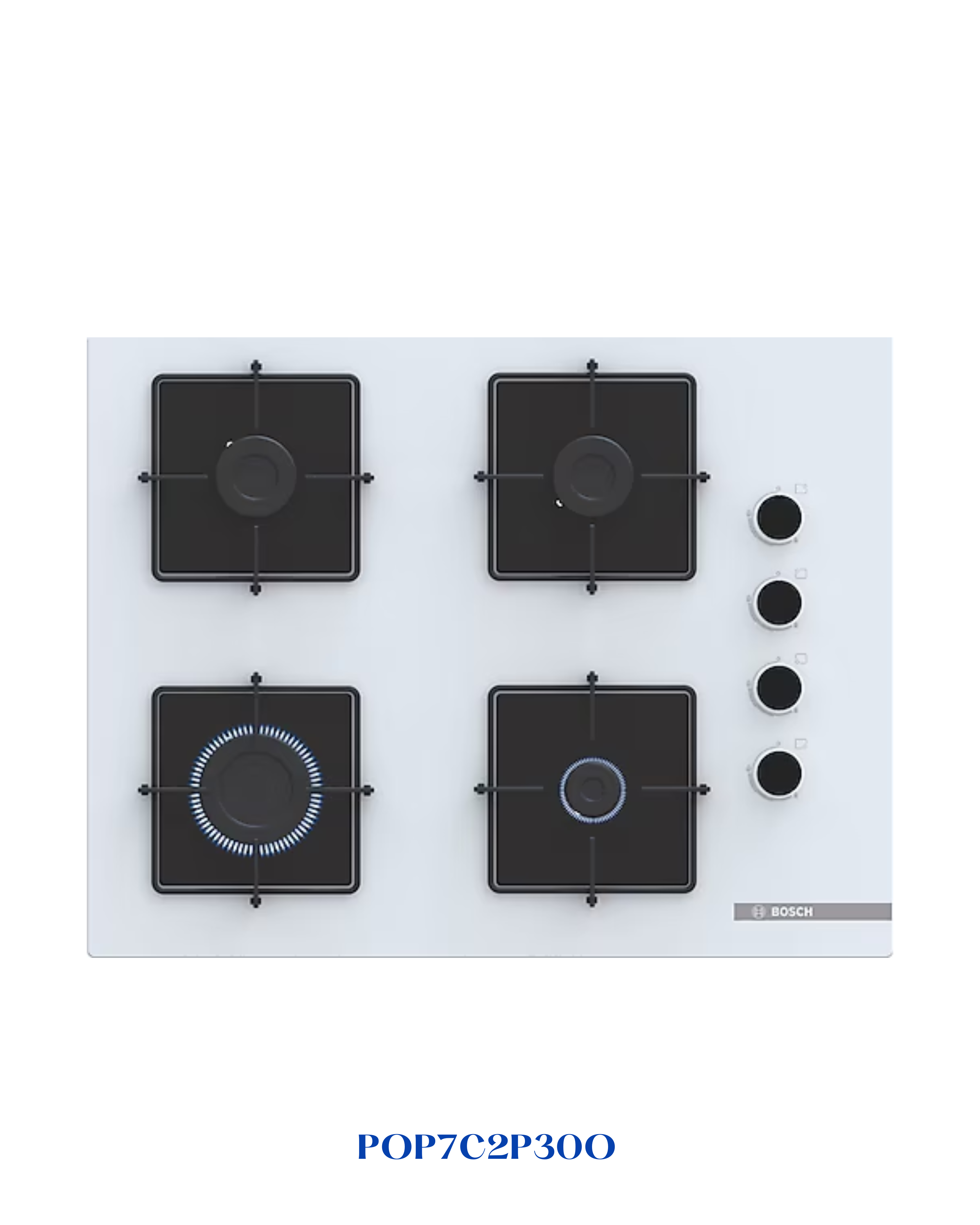 Bosch Series 4 Gas Hob 67 cm Tempered Glass, White