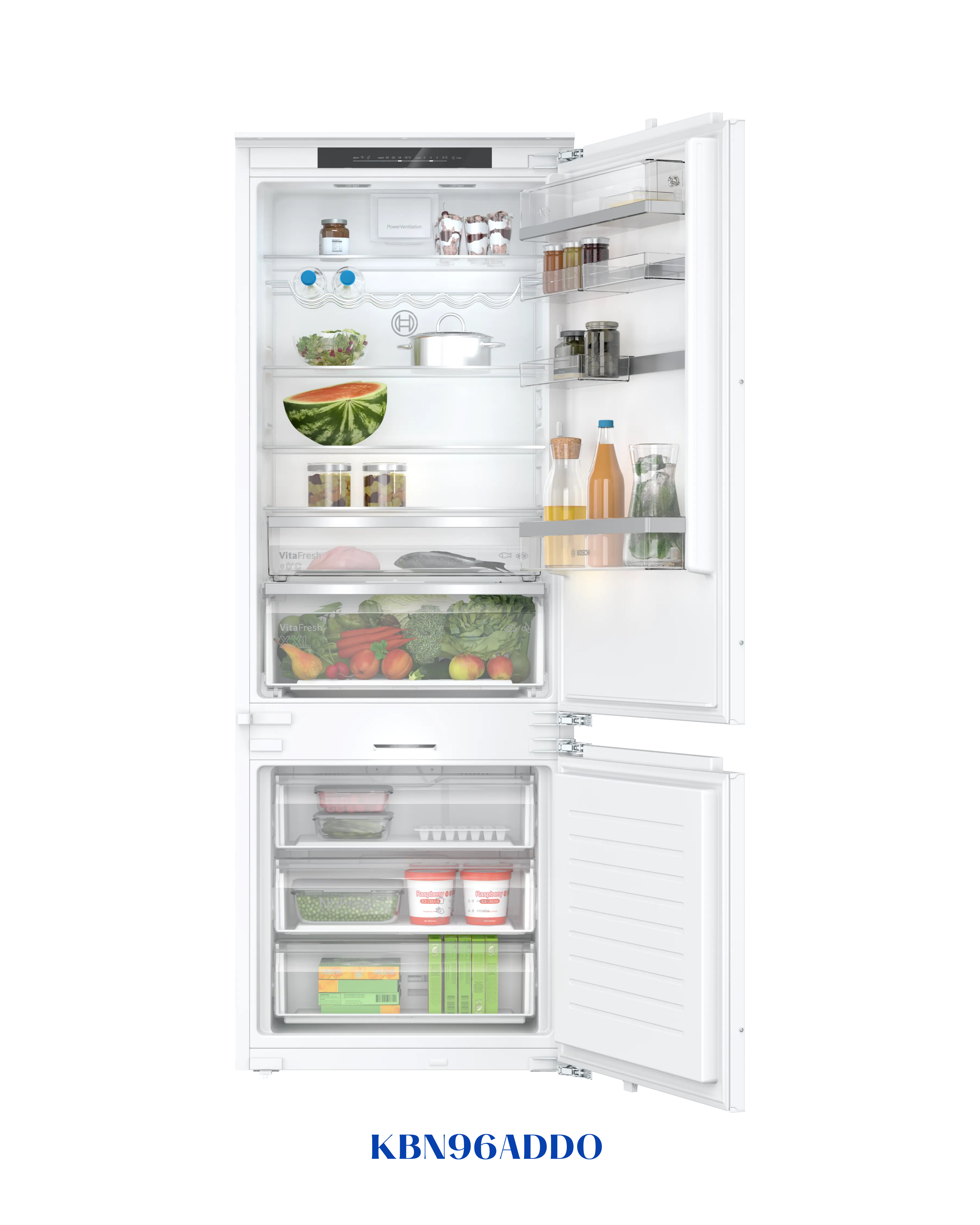 Bosch Series 6 Built-in Fridge-Freezer with Freezer at Bottom 193.5 × 70.8 cm 381L