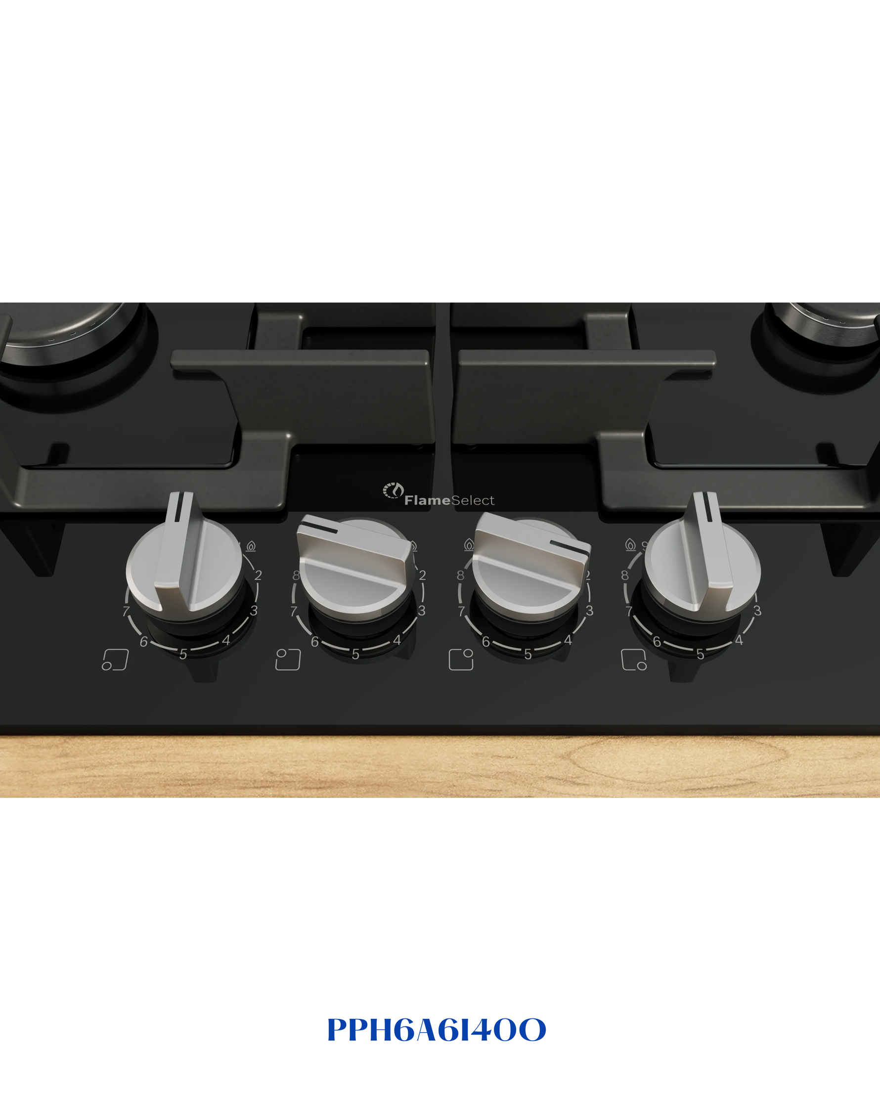 Bosch Series 6 Gas Hob 60 cm Tempered Glass, Black 8kW