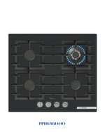 Bosch Series 6 Gas Hob 60 cm Tempered Glass, Black 8kW