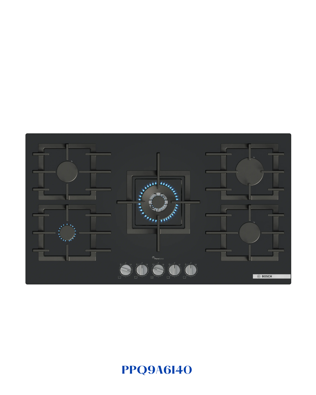 Bosch Series 6 Gas Hob 90 cm Tempered Glass Black