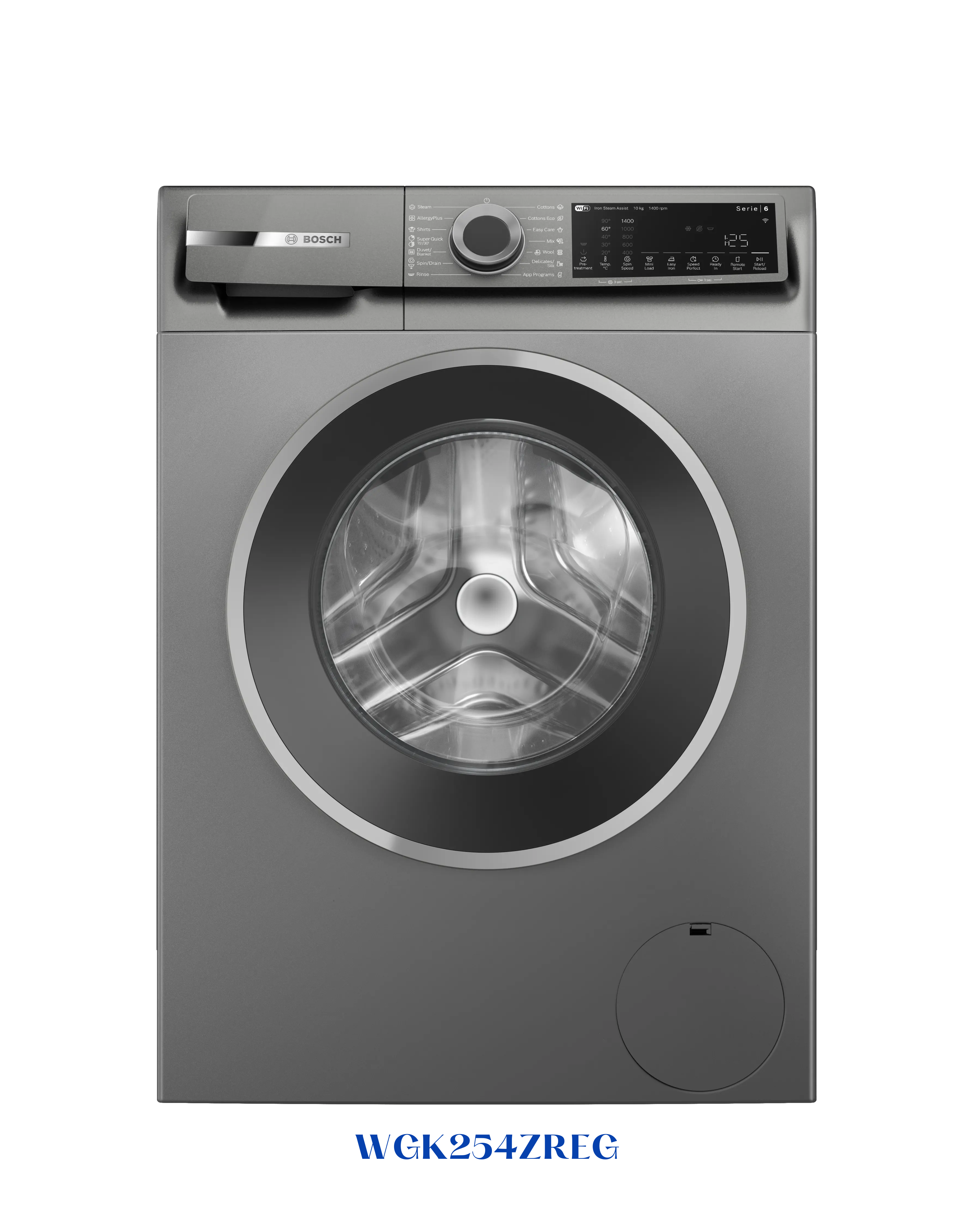 Bosch Series 6 Washing Machine, Frontloader Fullsize 10 kg, Cast Iron Grey